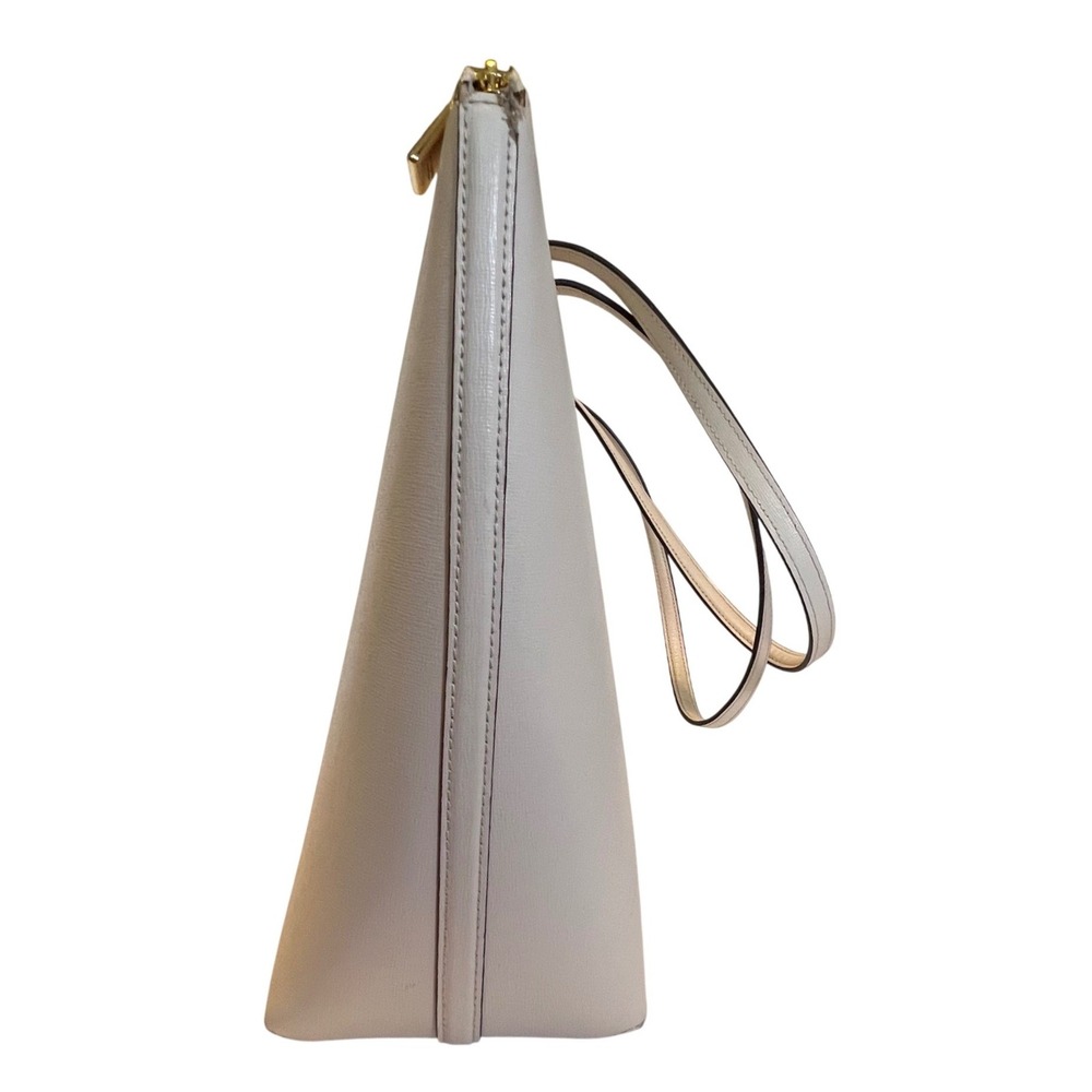 Kate Spade Bleecker Tote Bag Womens Large Parchment White Leather Zip Top - Picture 8 of 16